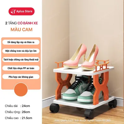 Kệ Dày Dép 2-3-4-5-6-7-8 Tầng Nhựa Cứng có bánh xe di chuyển Kệ Giày Dép dễ dàng lắp ráp – Aplus