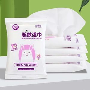 Khăn Ướt Thảo Mộc Đuổi Muỗi Cho Bé – Combo 5 Gói-  Dịu Nhẹ Da Nhạy Cảm – Mỗi Gói 10 Miếng Tiện Lợi