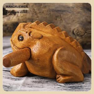 [COD] Lucky Thailand Wood Thailand Traditional Craft Wooden Lucky Croaking Musical Instrument Home Office Desk Decor Lucky Frog Crafts