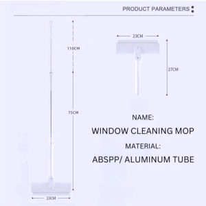 Myelement 180° Rotatable Window Cleaning Mop Extendable Handle Household Cleaning Tools Window Cleaner Scraper Wiping Mop