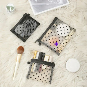 Storage Pouch Make Up Bags Transparent Mesh Makeup Case Organizer Cosmetic Bag Casual Zipper Bags