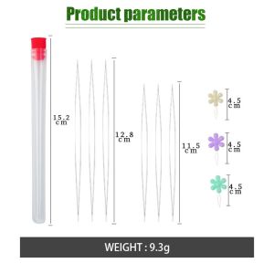 5 Pcs Jarum Manik-Manik Lentur Mata Lebar Jarum Payet DIY Perhiasan Aksesoris Big Eye Beading Needle 58mm 76mm 102mm 115mm 128mm