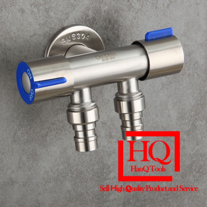 Keran Cabang Double Stop Kran Shower Mandi Selang Mesin Cuci Tembok