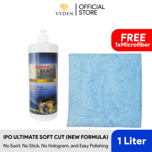 IPO ULTIMATE SOFT FINISH 1 Liter Kompon Halus Polish Cat Mobil Penghapus Penghilang Baret Halus Swirl Mark Hologram Soft Paint Cat Lengket Lembut Mobil Hitam Jepang