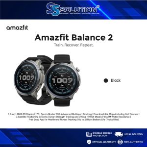 Amazfit Balance 2 Smart Watch l 1.5-Inch AMOLED Display I Navigation With GPS I 10 ATM Waterproof I 21 days Battery Life