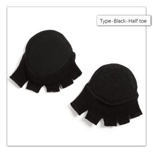 1pair Women Socks Sponge Silicone Lining Toe Heelless Liner Sock Invisible Forefoot Cushion Foot Pad