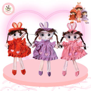 Vỏ Gấu Bông Búp Bê Váy Nhung Tim Đủ Màu Size 76cm Đáng Yêu - Vỏ Gấu Búp Bê Nhồi Bông Cao Cấp HADA