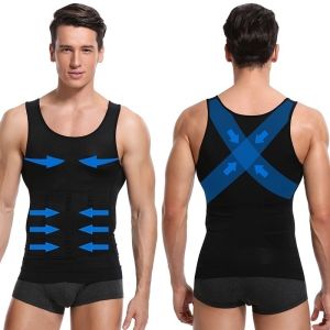 Mens Compresion Shirt Body Slimming Vest Shaping Underwear Waist Trimmer Tummy Control Belly Shaper Undershirt Tank Top