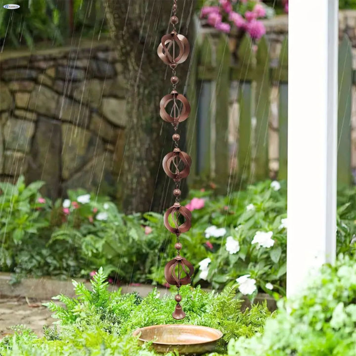 B-F Creative Rotating Rain Chains Rustic Metal Decorative Rain Chain ...