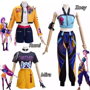 Kpop Demon Hunters Rumi Mira Zoey คอสเพลย์ เครื่องแต่งกายสำหรับสาว พร้อมสวมใส่ในงานฮาโลวีนและคาร์นิวัล