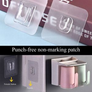 10Pcs/Set Double-Sided Adhesive Wall Hooks Hanger Strong Transparent Hooks Suction Cup Sucker Wall Storage Holder for Kitchen Bathroom