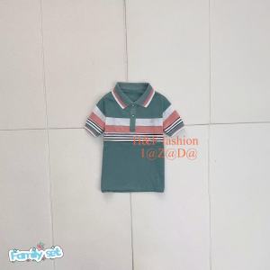 fashion peach family set polo shirt dress uniform original stripes cotton 6 colors REO RRQ PREO PRRQ