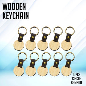 PaperCornerPh - 10pcs Wooden Keychain Bamboo Beechwood Circle & Rectangle