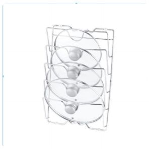5-layer Stainless Steel Pot Cover Storage Rack Wall-mounted Hanging Pan Cover Holder Kitchen Cutting Board Lid Organizer Holder