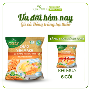 Cháo Yến Mạch Thịt Gà & Đông Trùng Hạ Thảo Xuân An Gói 40G (Nếu mua 6 Gói  sẽ Tặng Kèm 1 Gói cùng loại)