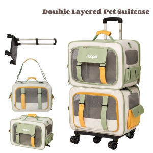 Pet Trolley Box Multi-Cat Pet Bagpack Rolling Pet Dog Travel Bag Large Capacity Suitcase