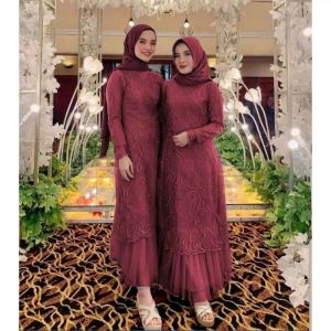 Dress Pesta Kondangan / Dres Bridesmaid Pagarayu / Gamis GERALDINE Tile Lebaran Terbaru 2024