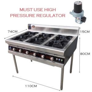 SUS OPEN BURNER COMMERCIAL HIGH PRESSURE 高压猛火煲仔炉/HEAVY DUTY GAS STOVE/ 4 HOLES & 6 HOLES DAPUR MASAK/ INDUSTRIAL KICTHEN