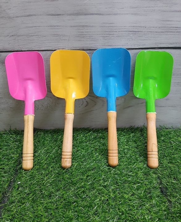 พลั่วจิ๋ว พลั่วพรวนดินด้ามไม้ ขนาด 22x8 ซม. แพ็ค 4 ชิ้น สำหรับงานสวน