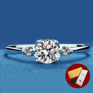 Diamcity (Free Gra Certificate) Cincin Terbuka Karat Moissanite untuk Wanita 0.5