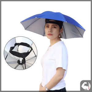 หมวกร่มติดหัว หมวกร่มตกปลา ร่มกลางแจ้ง สวมใส่บนศีรษะ กันแดดกันยูวี กันฝน ระบายอากาศได้ดี หมวกร่มแบบพับได้