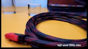 High Speed HDMI Cable 1.4V 3D Full HD 1080P 3M / 5M / 10M HDMI To HDMI Cable Red Black Braided Cord