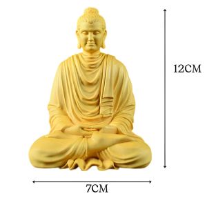 Tượng Phật Thích Ca Mâu Ni ngồi thiền chất liệu gỗ Hoàng Dương mộc cao 11 - 12cm hàng thủ công mỹ nghệ chạm khắc tinh xảo