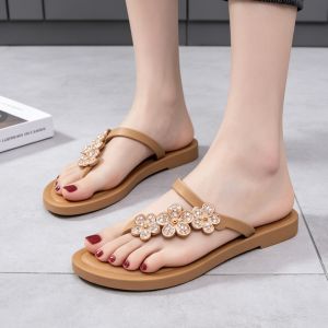 Womens Korean Style Fashion Non-Slip Sandals Rubber Waterproof Outdoor Slippers Casual Comfortable Flat Sandals