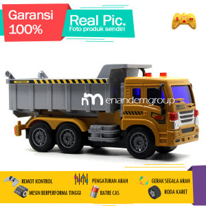 Mainan Mobil Remot Kontrol RC Dump Truk Tambang City Springkler LED Batre Cas