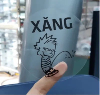 Decal dán trang trí nắp bình đổ xăng sticker decan tạo phong cách vui nhộn cho xe hơiô tô