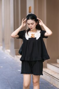 Bộ Mặc Nhà Nữ Hot 2025 Phong Cách Tiểu Thư Form Rộng Freesize 40-60kg Hoài Cheeze