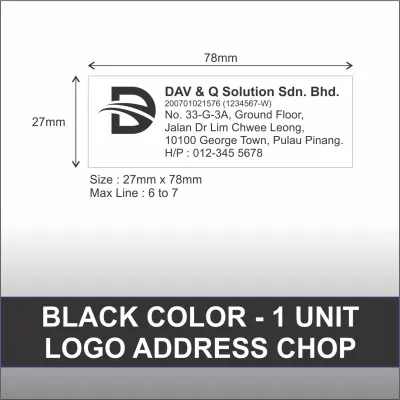 Rubber Stamp / Self Ink Rubber Stamp / Pre Ink Rubber Stamp / Company Address Chop (CUSTOM MADE)