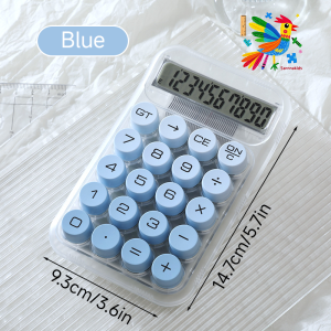 Korean Dopamine Color Calculator High Beauty 12 Digits Big Button Calculator for School&Office