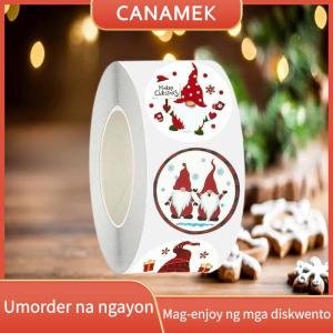 CANAMEK 500Pcs Merry Christmas Stickers Christmas Theme Seal Labels Stickers For DIY Gift Baking Package Envelope Decoration