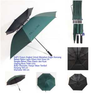 Payung Golf Automatis 2 Susun Rangka Warna Bahan Nylon Lasika 007