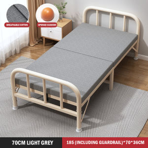 Foldable Bed with Frame Single Double Bed/Bed Frame with Topper/Ready To Use/Simple Portable/Rainbow Culture