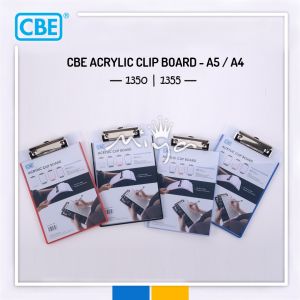 CBE ACRYLIC CLIP BOARD / CLIP FILE / DOCUMENT HOLDER - A5 / A4