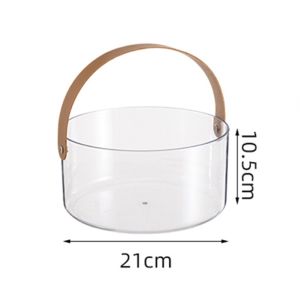 Multifunctional Plastic Fruit Basket or Ice Bucket Transparent Storage Bucket