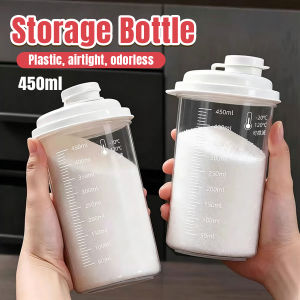 Baete 450ml Transparent Airtight Food Canister Multi-Purpose Sealed Storage Jar Portable Drink Cup 1Pc