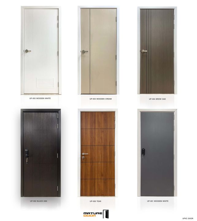 ประตู UPVC ยูพีวีซี ประตูห้องน้ำ ประตูห้อง ประตูภายนอก ประตูภายใน ขนาด 70x200x3.5 และ 80x200x3.5