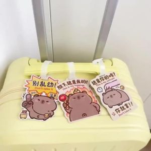 【Ship in 24H】Luggage Tag 行李箱防丢牌卡皮巴拉出国旅行箱拉杆箱托运标识牌pvc卡套登机牌 现货 热卖Ready