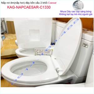 [HCM]Nắp đậy bồn cầu Caesar KAG-C1330 nắp rơi êm bàn cầu 2 khối thân dài C504 C702-Caesar-Viglacer C107 giá tốt chất lượng tốt