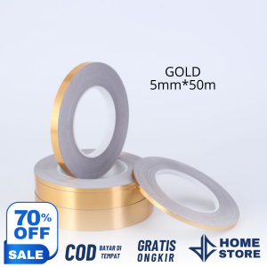 DCH - 50meter Stiker Lantai Keramik /Gulungan Stiker Pembatas Keramik Emas Keramik Silver