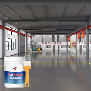 🌈1KG🌈3 In 1 Wear-Resistant Self-Leveling Water-Based Epoxy Floor Paint Outdoor Indoor Cement Floor Renovation Suitable For Warehouse Workshop Garage Office Gym Factory Playground