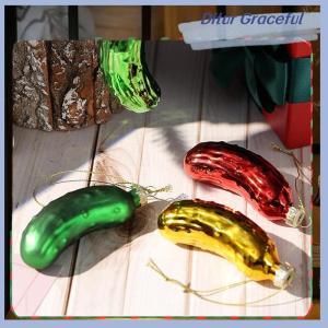 Ditur เครื่องประดับแขวนต้นคริสต์มาส1ชิ้นจี้แก้วแตงกวาแตงกวาแตงกวาดองจี้ตกแต่งต้นคริสต์มาส