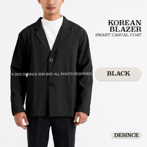 🇲🇾 DESINCE Men Coat Korean Blazer Trendy Smart Casual Khaki Brown Black Solid Color Man Outerwear Jaket Lelaki MT 110