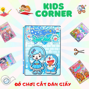 Đồ chơi ngôi nhà búp bê bằng giấy Tocaboca học liệu bóc dán thông minh cho bé h25