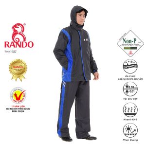 Áo Mưa Bộ Vải Dù Thời Trang Cao Cấp GIÁ SỈ RANDO Chính Hãng Áo 2 Lớp Phản Quang Không Thấm Nước Cho NAM NỮ Đi Phượt