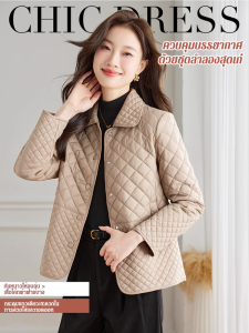 2024 เสื้อแจ็คเก็ตขนเป็ดแบบบางน้ำหนักเบาสำหรับผู้หญิงไซส์ใหญ่ ทรงสั้น เสื้อแจ็คเก็ตฤดูใบไม้ร่วงและฤดูหนาว