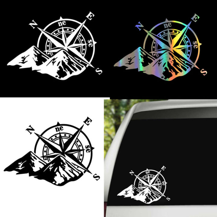 Stylish Cool Cartoon Mountain Compass Car Sticker Decoration